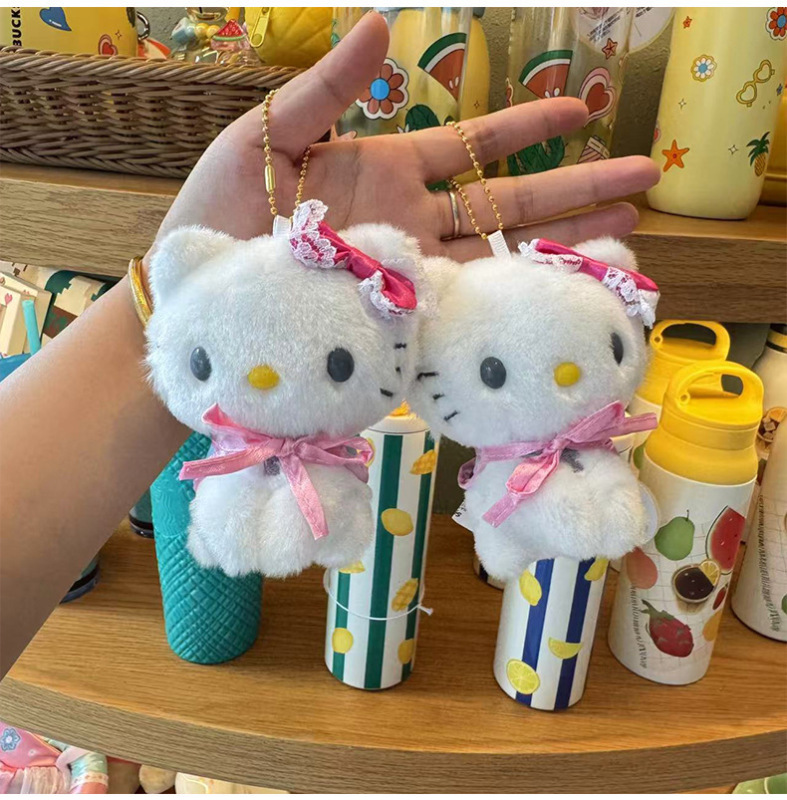 漫画アニメサンリオコーデュロイカーリーフリース KT 猫キーホルダーペンダント人形女の子バックパックペンダント|undefined