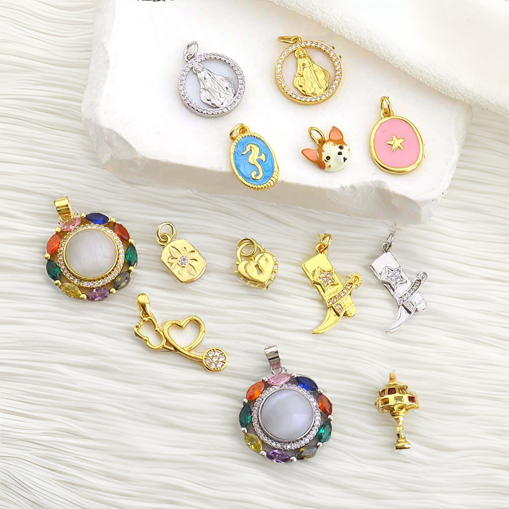 2g Weight Pendant Jewelry Making Type 18 * 23mm Jewelry Making Size Zircon Inlay Material DIY Jewelry Accessories Classification 1 Piece Quantity Copper Material Heart Shape, Boots Pattern All Seasons Season Plating Design Cute, Retro Style 1 Piece 18 * 23mm Copper Zircon Heart Shape Boots Pendant 11