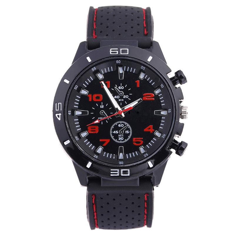 Men's Fashion Three Eyes Sports Hot selling Large dial Silicone Watch_voghion.com