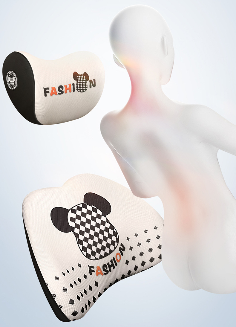 Cartoon Car Headrest, Car Cushion, Car Driver's Seat, Memory Foam Lumbar Support, Car Pillow, Neck Pillow