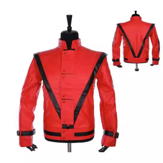 Красный каштановый пиджак MJ Jackson Thriller