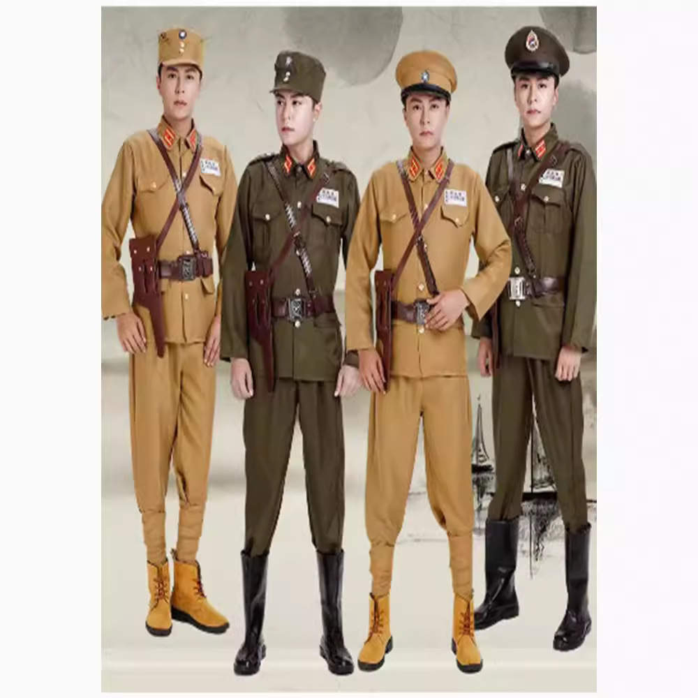 民国时期国民士兵演出服国民军官演出服国民军官服女特务表演服装