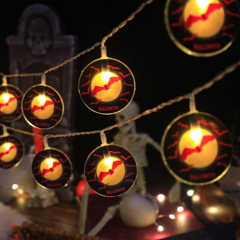 LED Halloween lights string spider devil pumpkin bat lights flashing lights festival decoration string lights ghost festival atmosphere hanging lights LED Halloween lights string spider devil pumpkin bat lights flashing lights festival decoration string lights ghost festival atmosphere hanging lights