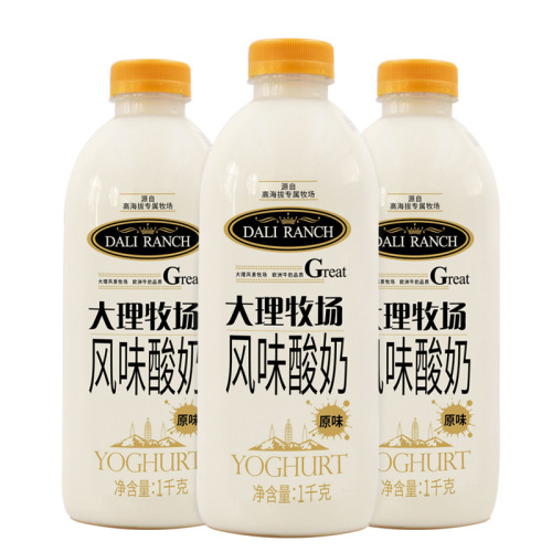 Eurasian Dali Ranch low-temperature original yogurt kefir 1000g*3 bottles full box breakfast dairy products