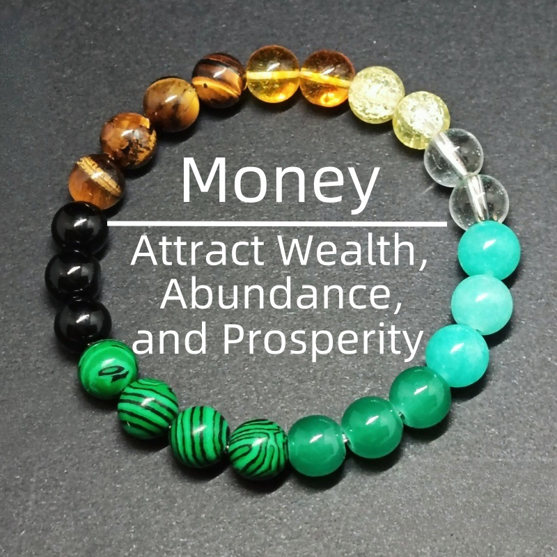 Natural Stone Charm Bracelet With Citrine Garnet And Malachite_voghion.com