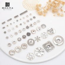 藏银合金六字箴言万字隔珠扁珠念珠菩提配件佛珠配珠手链手串隔片