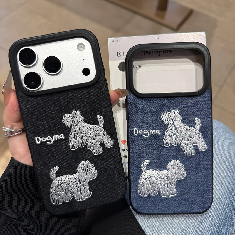 High-End Ins Style Embroidered Mobile Phone Case Suitable for Apple 16/17 Promax Protective Cover iPhone 15/14/13