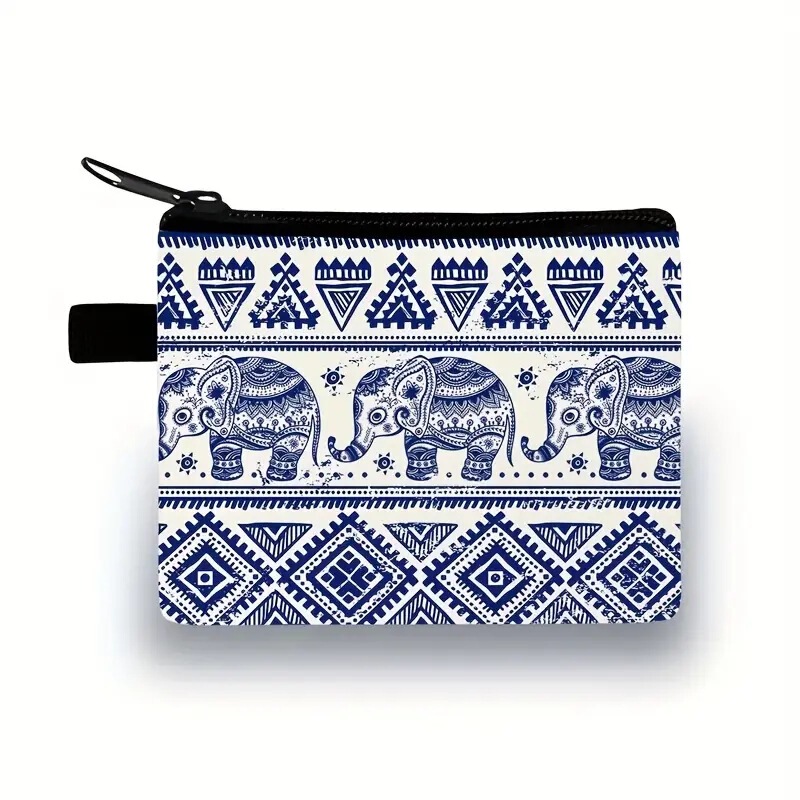 Retro Bohemian Style Women's Mini Coin Purse Zipper Bag Storage Bag Portable Personalized Card Holder Key Bag