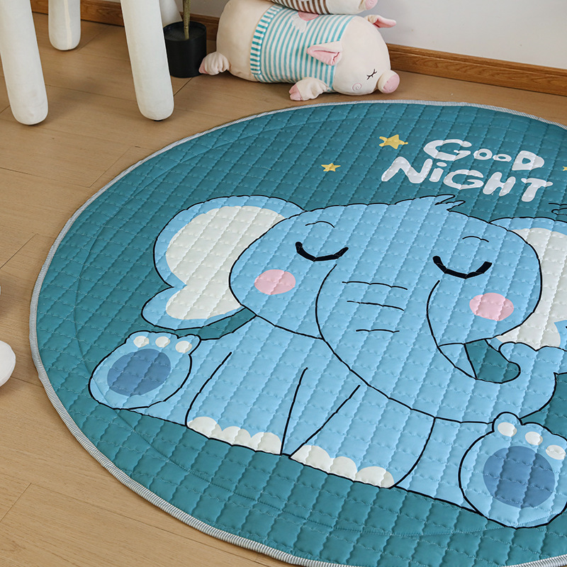 Cross-Border Ins Style Cotton Toy Invisible Storage Floor Mat Round Children's Non-Slip Cartoon Mat Game Mat Available for Wholesale