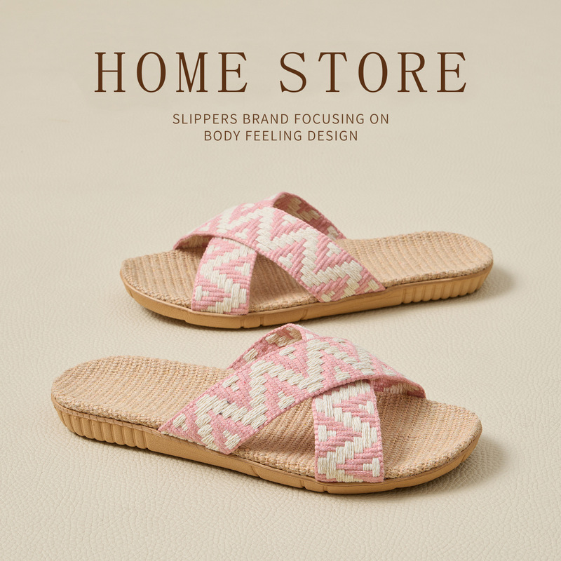 Summer Linen Slippers for Spring and Autumn, Comfortable Cotton and Linen Indoor Slippers for Couples, Non-Slip Floor Home Slippers for All Seasons Summer Linen Slippers for Spring and Autumn, Comfortable Cotton and Linen Indoor Slippers for Couples, Non-Slip Floor Home Slippers for All Seasons