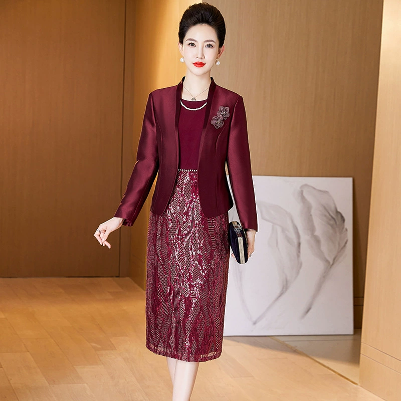 2023 весеннее платье, Новое счастливое свять свадебное платье, элегантное модное платье для мамы из двух частей Весна