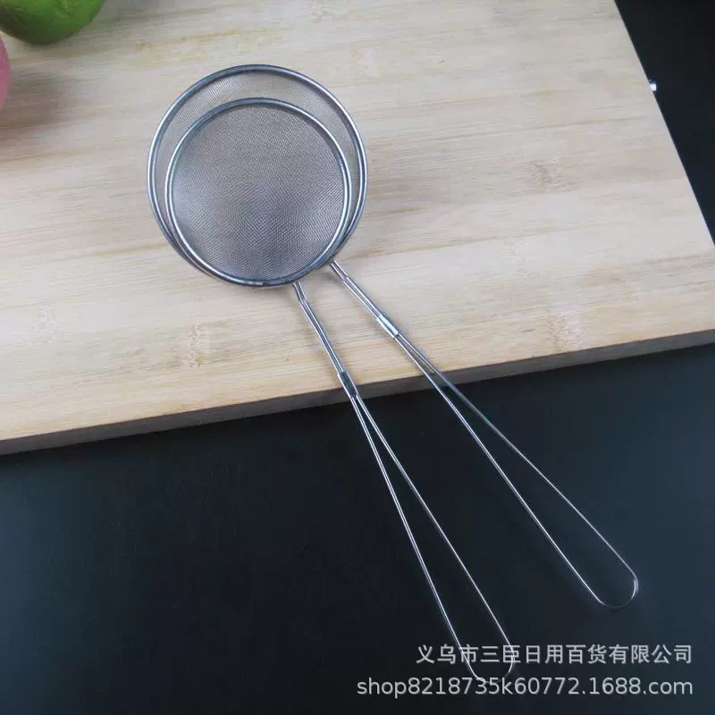 10cm过滤油网漏 201无磁不锈钢超细加密漏勺家用滤油炸油格批发