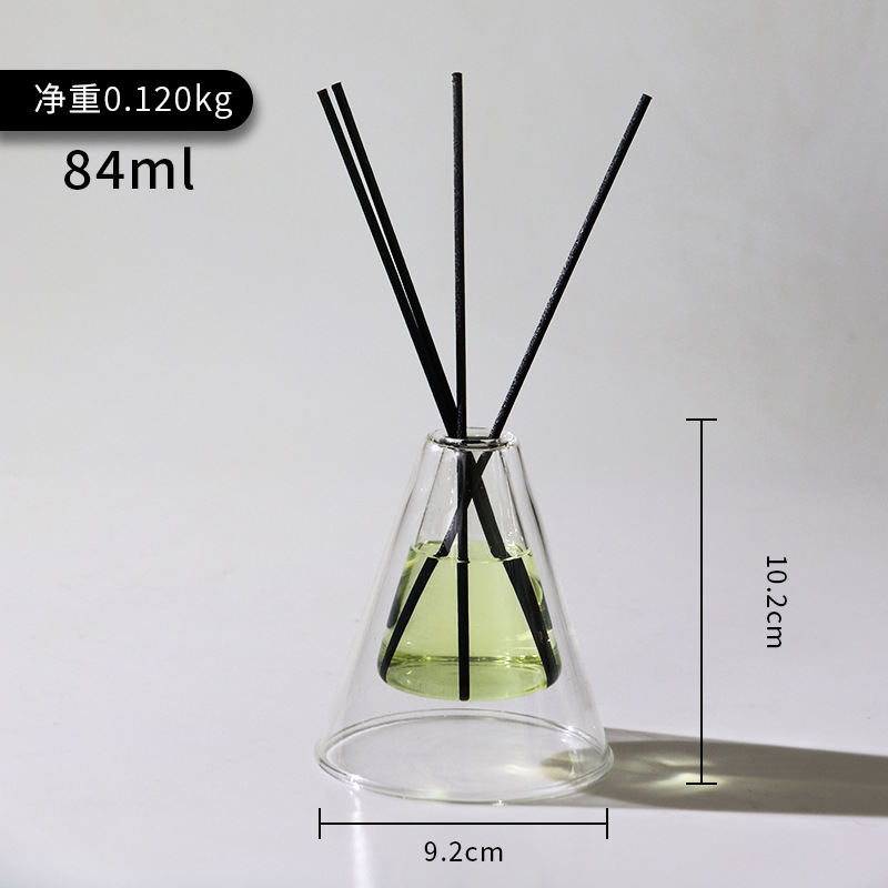 Nordic ins estilo aromaterapia botella de vidrio botella vacía transparente sin fuego accesorios decoración del hogar ratán flor seca fragancia