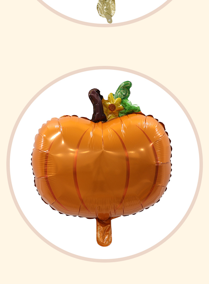 Thanksgiving Festival Pumpkin, Maple Leaf Pattern Thanksgiving Pumpkin Maple Leaf Aluminum Film Party Balloon Balloons Party Supplies