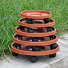 Flowerpot, red universal resin, increased thickness, swivel wheels