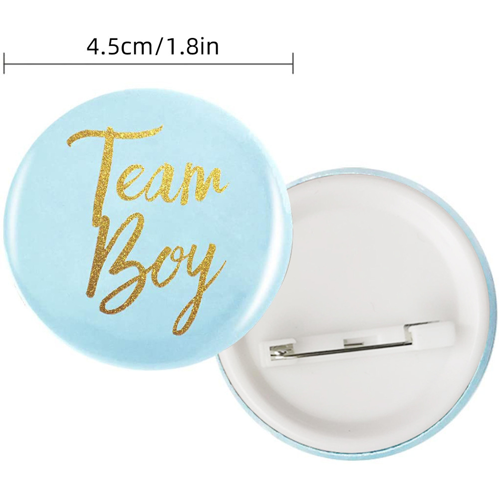 Baby shower sexo revelando fiesta chico chica rosa azul team boy girl insignia de hojalata