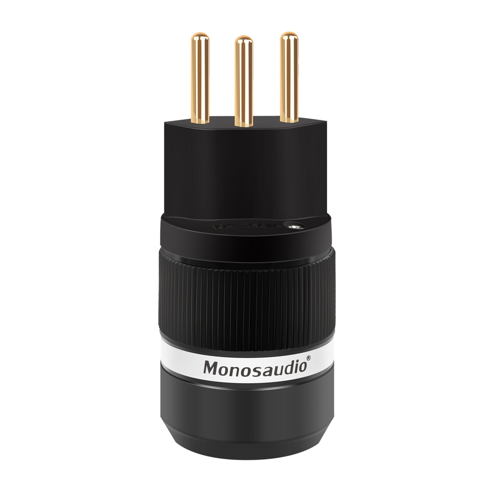 Monosaudio MS150G 24k镀金瑞士3针插头 HIFI 电源插头CH电源插头