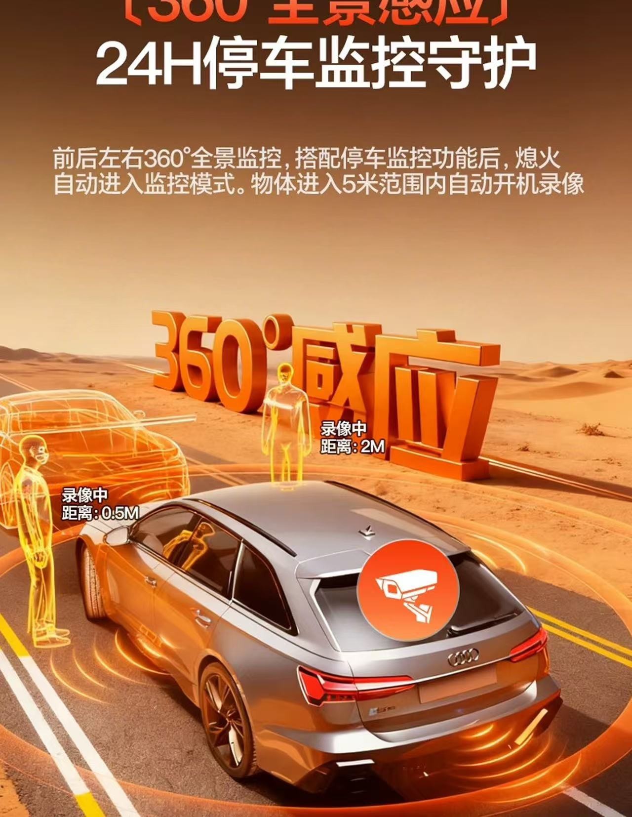 360 Dash Cam 2026 New Model High-Definition Car 360-Degree Panoramic Sentry Mode New Dash Cam