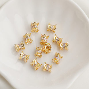 14K����ɫ�ݷ��ʯ�U���p�滨�仨��������ñ����diy�Ʒ���