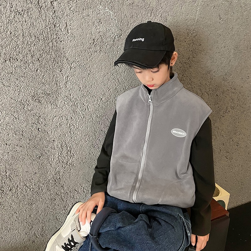 Chaleco Polar para niños de Haima, otoño e invierno, nuevo chaleco de estilo coreano para niños, Tops, ropa para niños de estilo occidental 2024