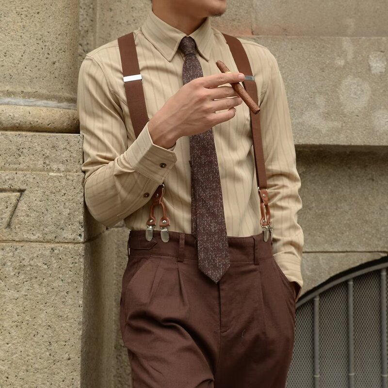 New Spring and Autumn Vintage Striped Shirt for Men with a Draping Feel, British French Style, High-End Men's Fashion, Stylish Shirt New Spring and Autumn Vintage Striped Shirt for Men with a Draping Feel, British French Style, High-End Men's Fashion, Stylish Shirt