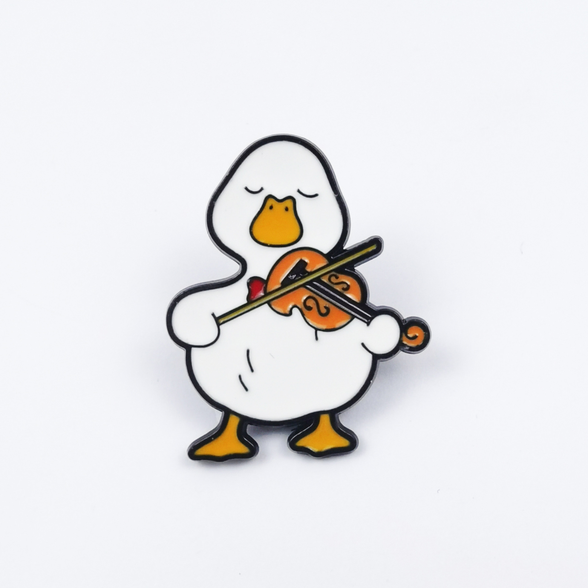 Broche con forma de pato amarillo frito fresco transfronterizo, bolso de pareja de dibujos animados lindo, accesorios fijos, pines de placa de aleación image 35