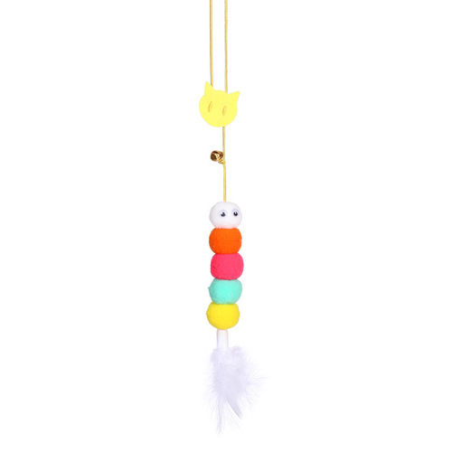 New hanging cat toy, hanging on door, elastic rope, cat toy, feather mouse, cat stick, self-entertainment to relieve boredom