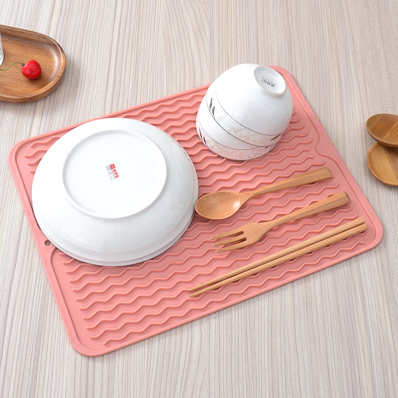 Cocina cuadrada plegable almohadilla de mesa antideslizante almohadilla de drenaje de agua almohadilla de aislamiento térmico TPR almohadilla de aislamiento térmico