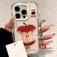 立体アップル雪梨核三合一カラフルケース、iPhone17/15/iPhone13/XR/ファーウェイ携帯電話ケース対応