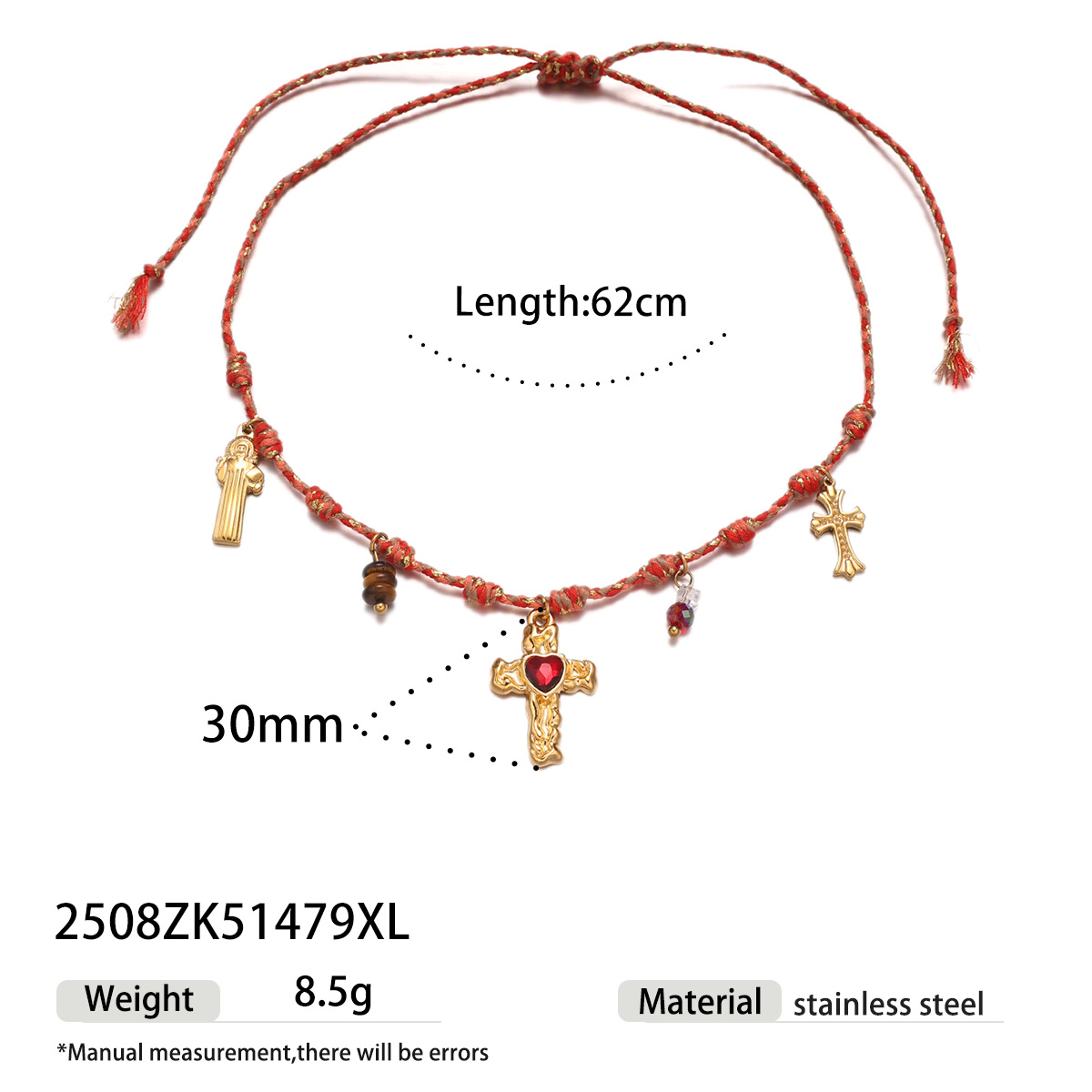 Collar de acero inoxidable TENA Europa y América lujo ligero de lujo alto sentido de moda cruz de dama collar de zircon accesorios transfronterizos image 7