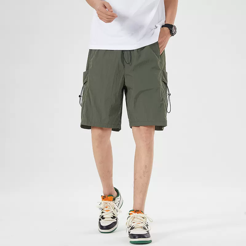 短裤男夏季冰丝薄款潮牌美式运动休闲运动短裤宽松大码五分大裤衩