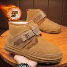 雪地靴男冬季加绒加厚保暖马丁防水棉鞋男士高帮男鞋东北大码棉靴