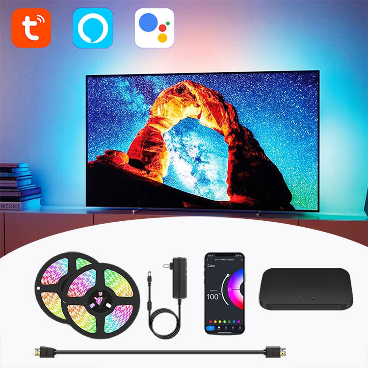 HDMI TV con pantalla síncrono atmósfera luz con pantalla de graffiti luz mágica techo downlight síncrono cortina de luz de fondo