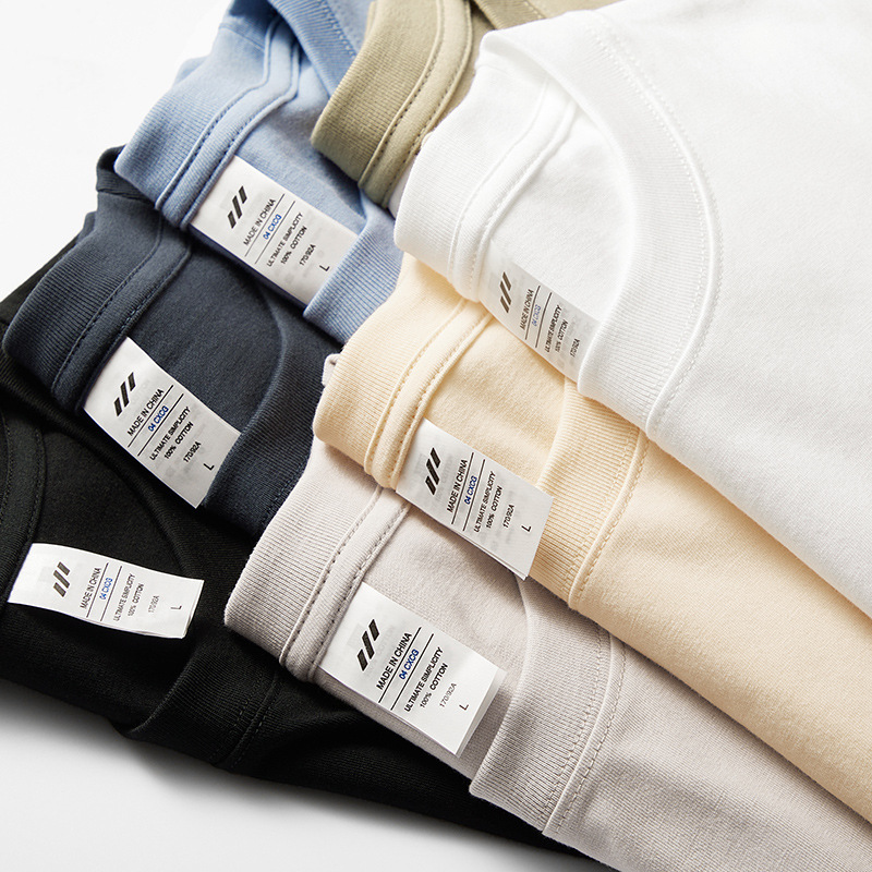 Yellowbird Knitted | Autumn New 230g Cotton Long Sleeve T-shirt Crewneck Clothes White Backing Shirt Men Wholesale