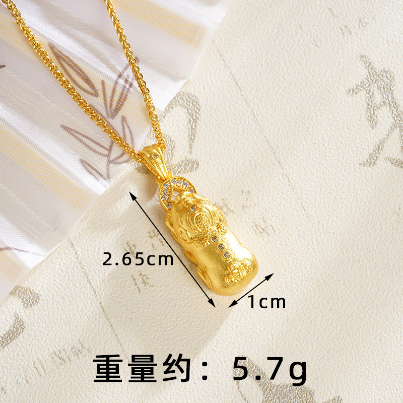 D2391 colgante de Pixiu de bestia tragada de oro (sin cadena)