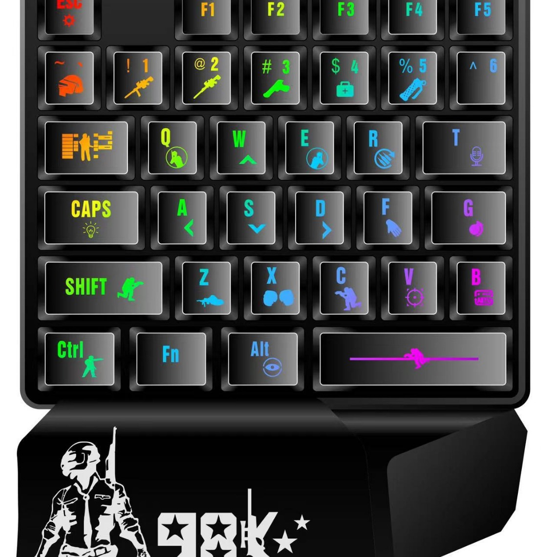 Teclado transfronterizo de una sola mano pistola de Dios Trono de mano izquierda mecánica Touch Game Keyboard Amazon eBay comercio exterior