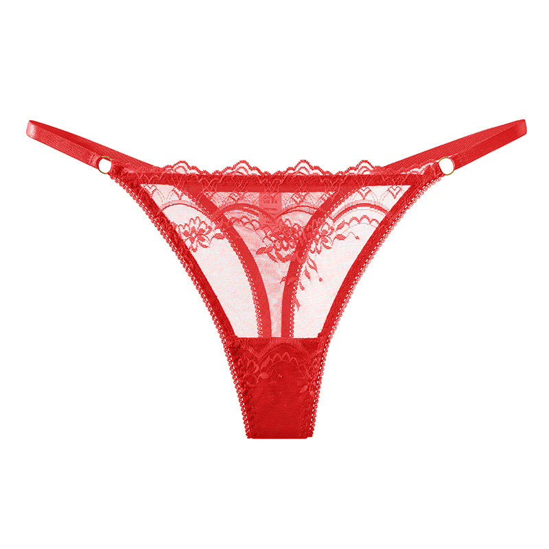Cinturón de encaje, cintura sexy, pantalones de dama rojos, trozos antibacterianos, pantalones de malla simples