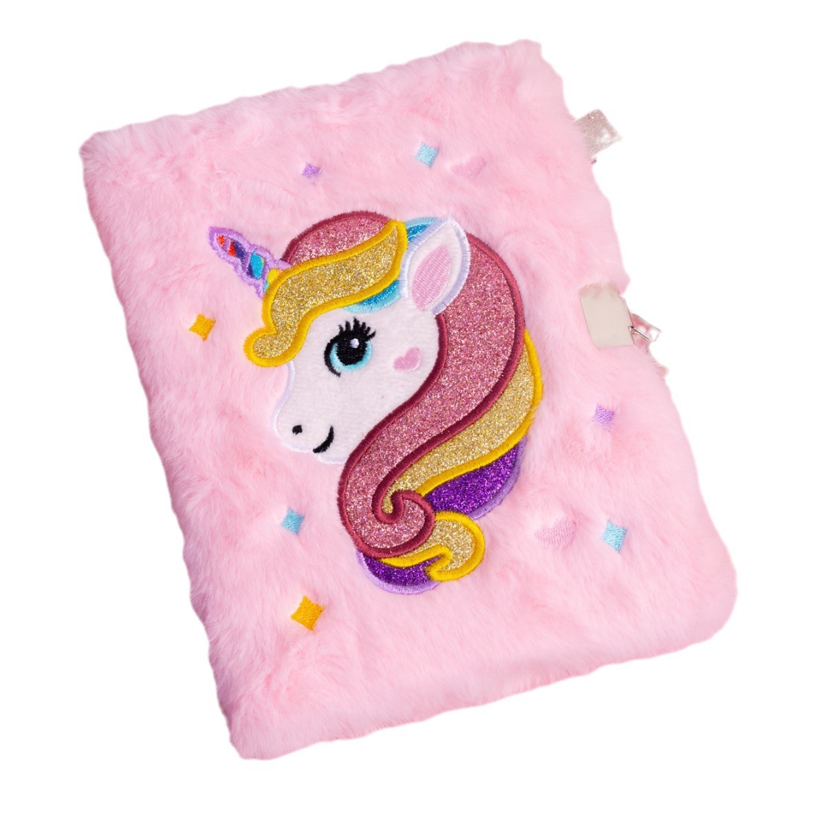 Polvo puro unicornio cuaderno de peluche estudiantes de primaria con bloqueo cuaderno de escritura adorable regalo para niños