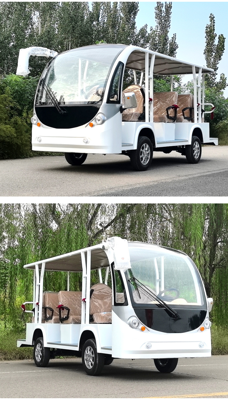 Tourist vehicles for scenic areas, shuttle vehicles for hotels and commercial buildings, sales office tour reception vehicles, enclosed electric sightseeing vehicles