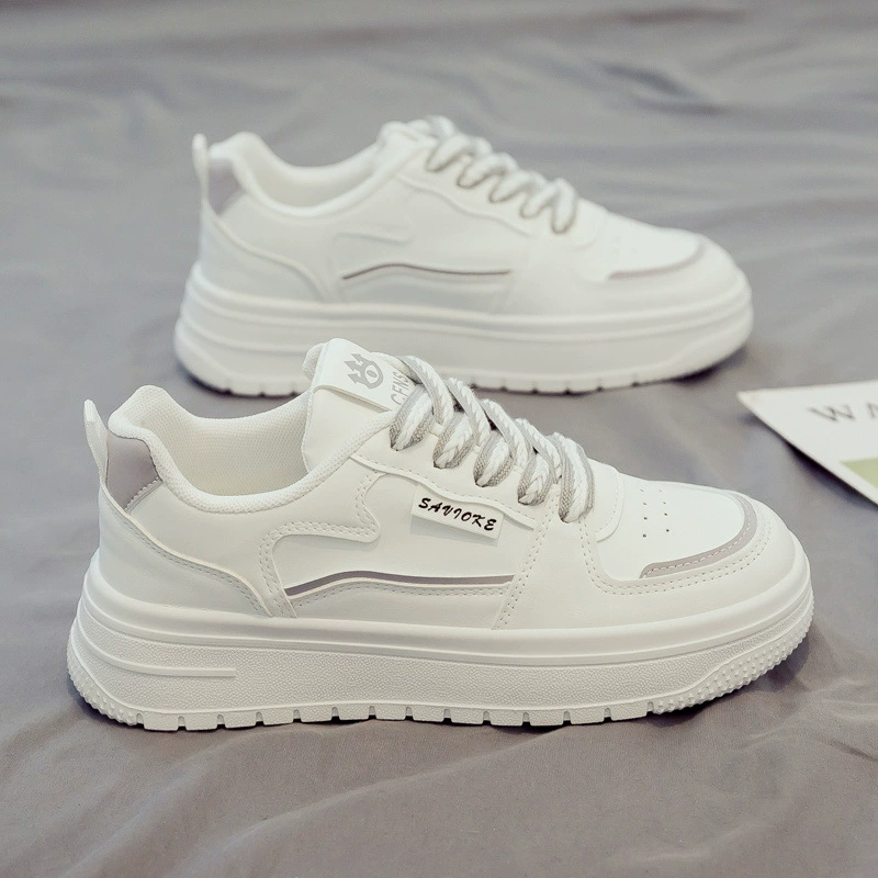 Winter warm white shoes, universal sports footwear, sneakers