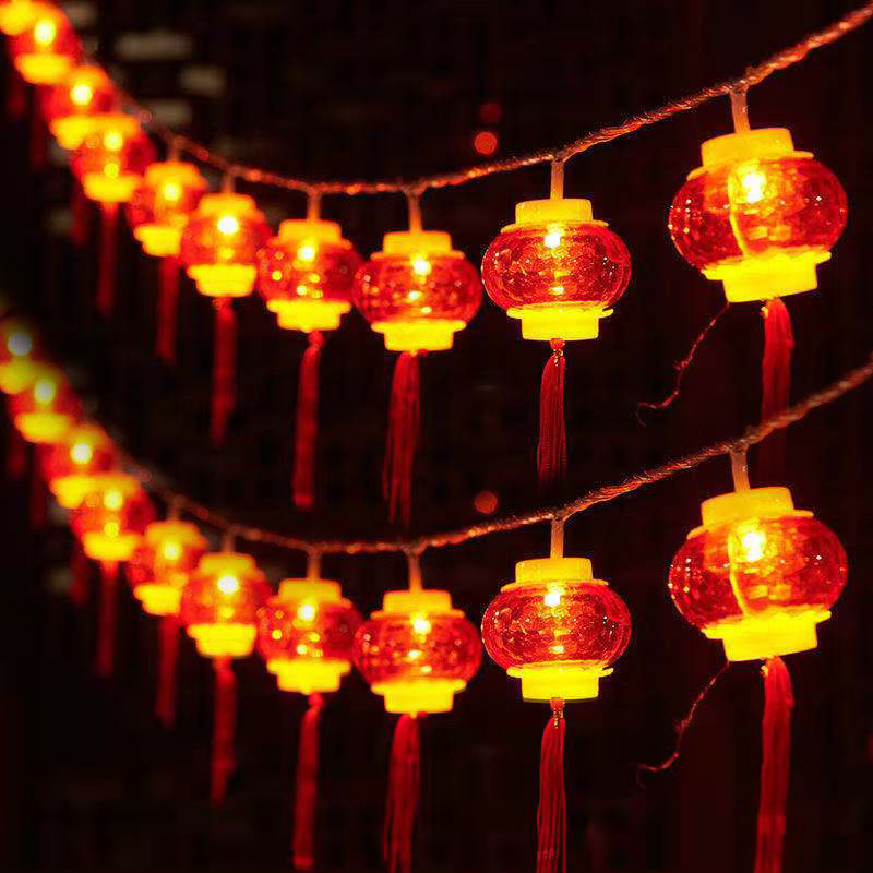 led小彩灯闪灯串灯满天星春节装饰挂件家用过年红灯笼新年装饰灯