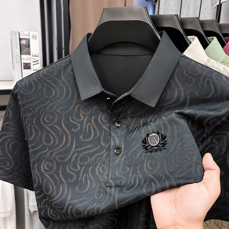 Foreign trade wholesale short-sleeved summer T-shirts, polo shirts, men's clothing, breathable, comfortable, trendy tops, high-quality cross-border supply.