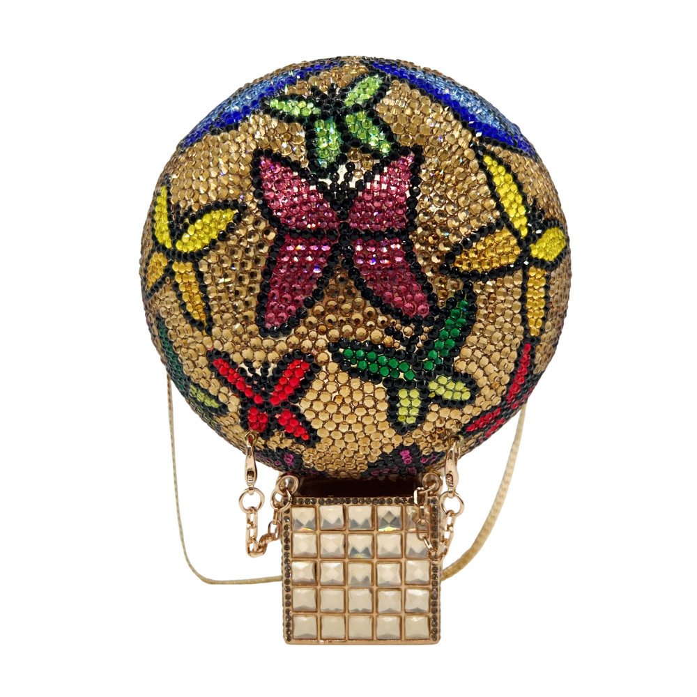 Balloon Crystal bag transfronterizo nueva mariposa globo caliente con diamantes para la cena llena de diamantes bolsas de mano para mujeres