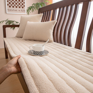 Solid wood padded sofa cushion four seasons universal non-slip lambswood cushion living room mahogany sofa chair cushion wholesale