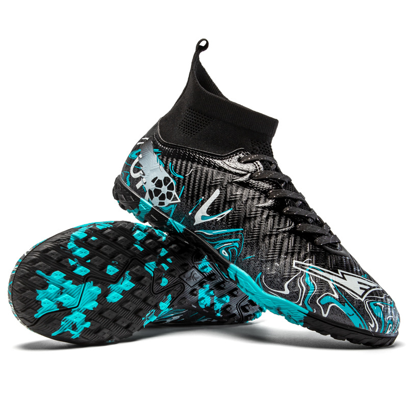 Zapatos de fútbol de clavos transfronterizos de alto impacto para niños y niñas, zapatos de entrenamiento antideslizantes transpirables para adultos, zapatos deportivos de competición de clavos largos