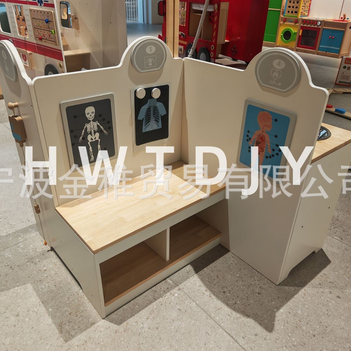 Cross-Border Early Education Children's Wooden Simulation Medical Center Dental Set Role-Playing Area Pretend Play Doctor Toy