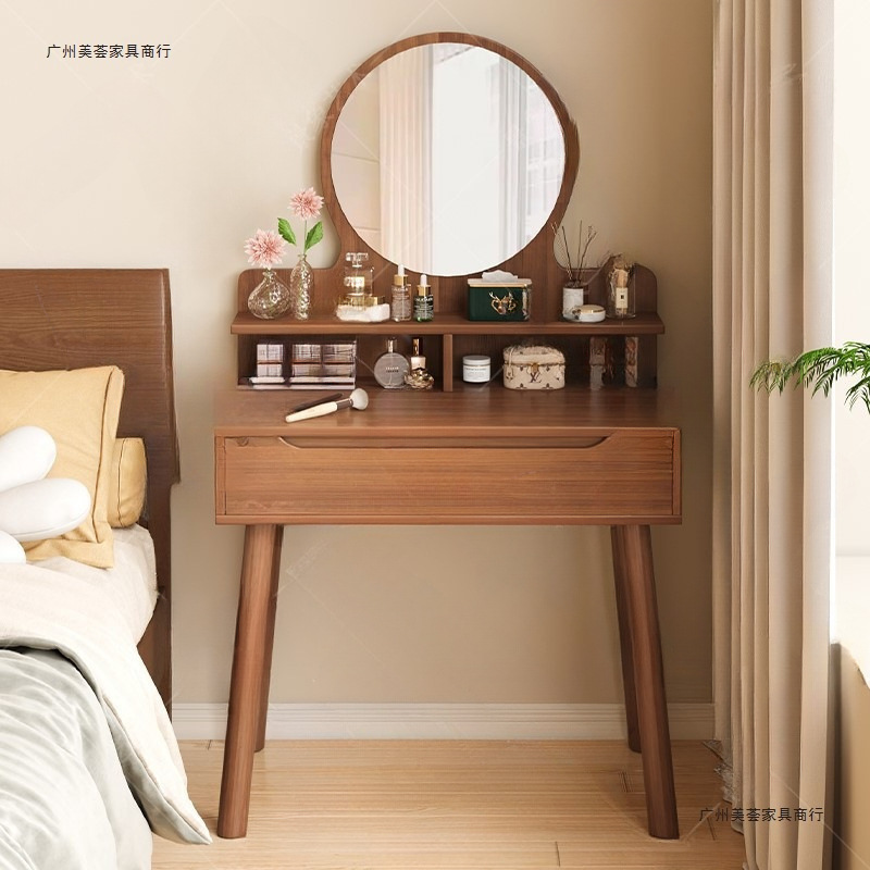 Dressing Table New Chinese Style Small Apartment Master Bedroom with Drawer Dressing Mirror Makeup Storage Desk Integrated Makeup Table