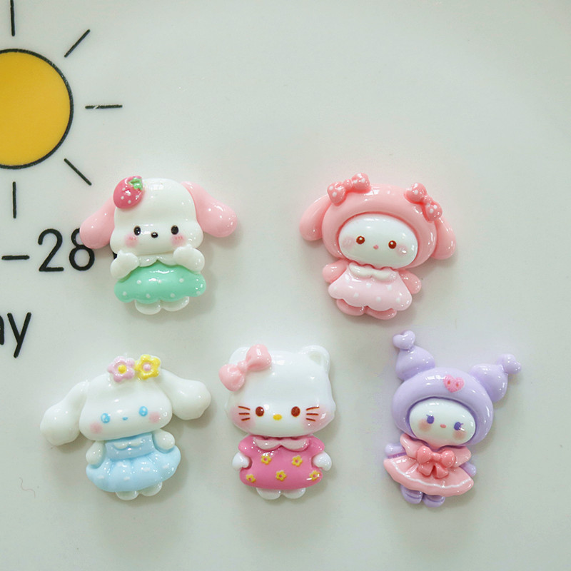 Cartoon Puppy Kitten Cream Glue Accessories Resin DIY Accessories Hairpin Hole Shoes Buckle Decoration Accessories Shoe Flowers
