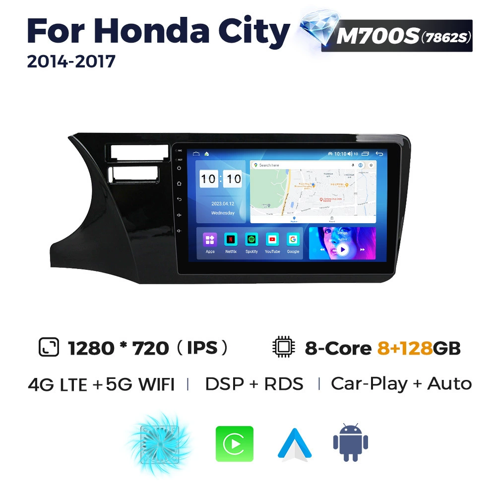 Подходит для Honda CITY 15-21 Android крупноэкранная центральная мультимедийная навигационная панель 8+256ГБ