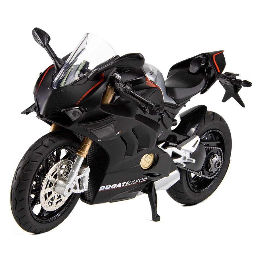 Huayi modelo de coche de aleación 1:12 du Kadi V4S motocicleta con sonido y luz coche de juguete modelo de música colección de decoración